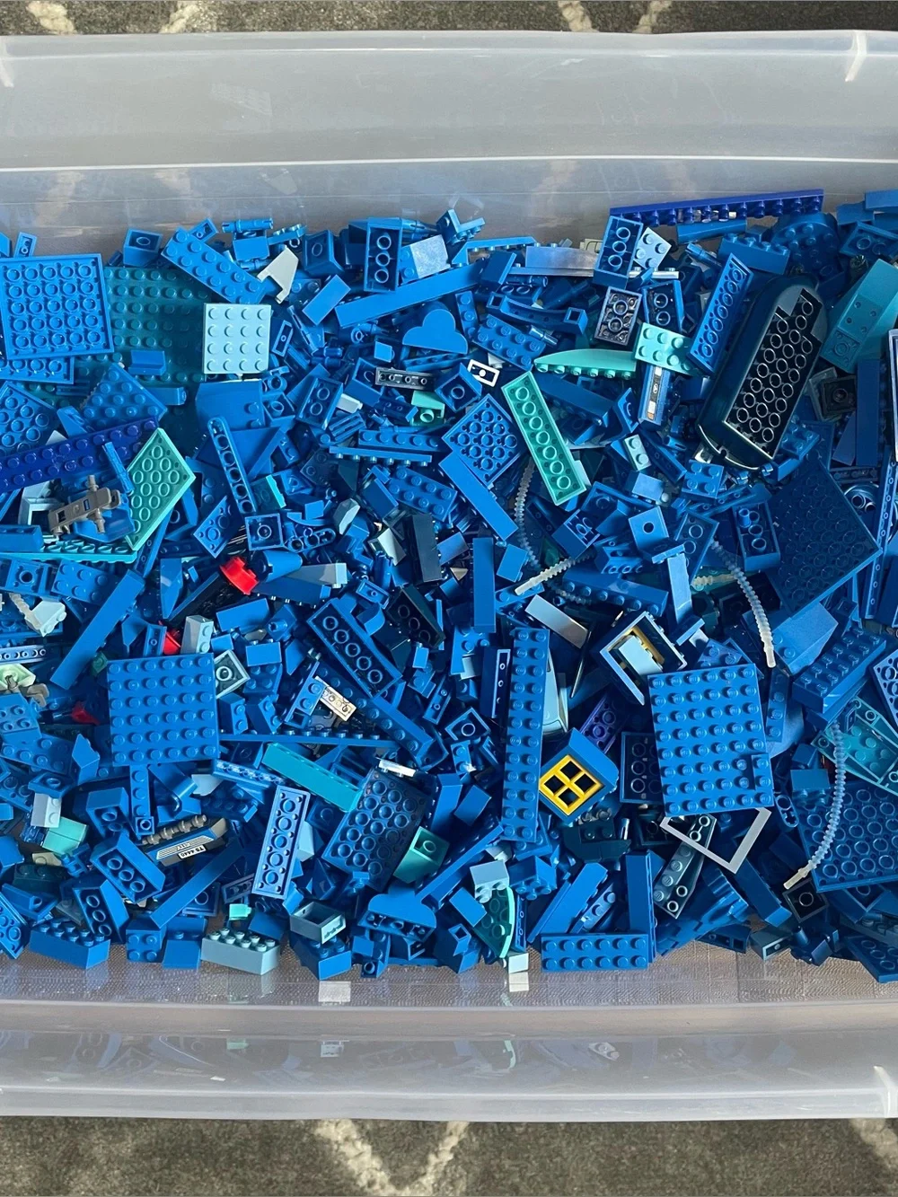 3+ Pounds Blue Lego Pieces, Assorted Pieces
